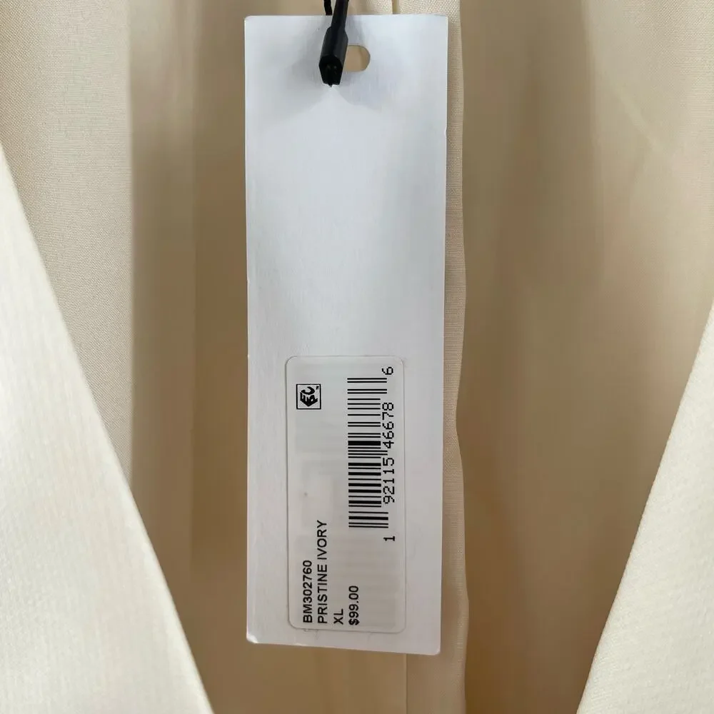 STEVE MADDEN Blazer Extra Large NWT Double Breasted Pristine Ivory Classic Work
